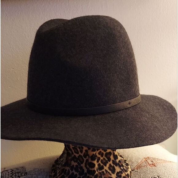 Banana Republic Wool Fedora Hat Dark Grey - Picture 5 of 7